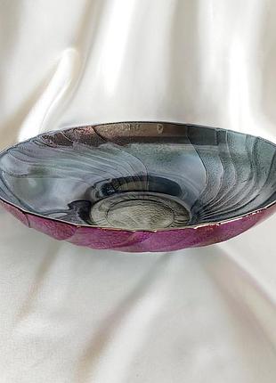 Салатница цветное стекло блюдо винтаж
