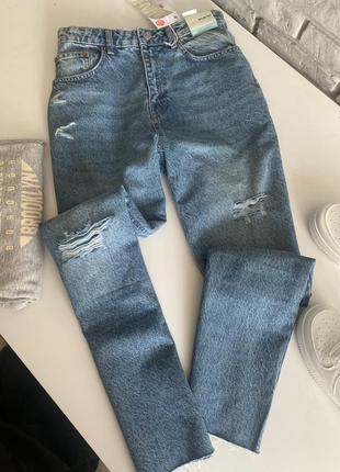 Нові джинси mom з потертостями5 фото