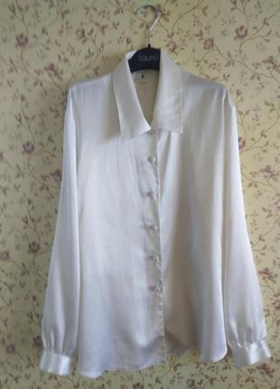 Белая атласная рубашка 60 размер