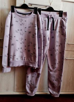 Спортивний костюм з начёсом світшот і джоггеры з єдинорогом zara little kids.