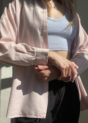 Італійська oversize сорочка в клітку бавовна