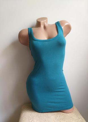 Майка макси. топ. бирюзовый, цвет морской волны, мятный.