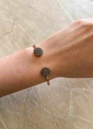 Гнучкий браслет, каблучка, браслет з камінням золотий кільцевої браслет