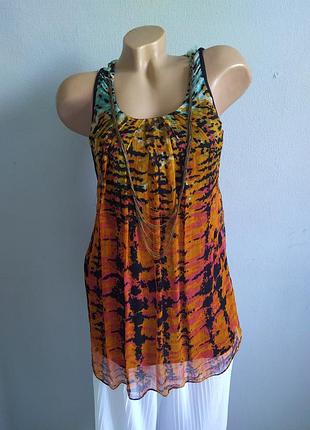 Майка 2в1 з натурального шовку,  стиль casual..