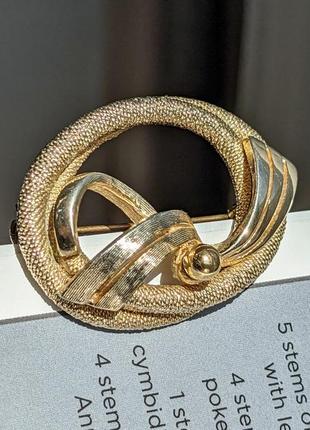 Винтажная брошь sphinx англия золотистая брошка винтаж
