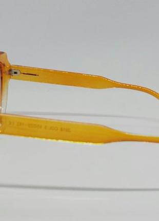 Модные женские солнцезащитные очки в стиле tom ford бежево оранжевые3 фото