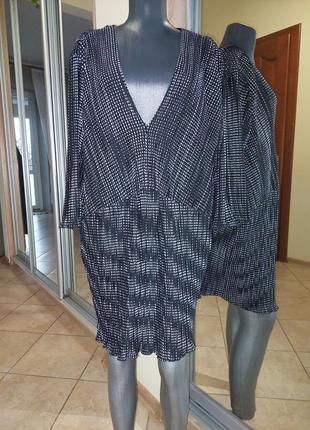 Плиссированная с молнией спереди туника большого размера