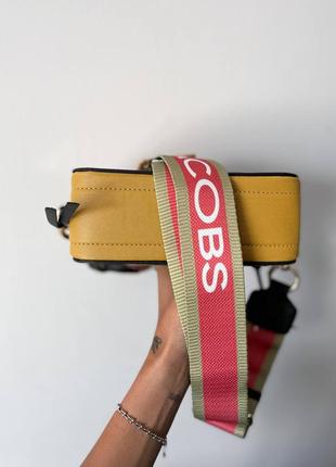 Marc jacobs snapshot pink / yellow logo новинка стильна трендова сумочка марк джейкобс рожева персикова женская розовая персиковая сумка тренд6 фото