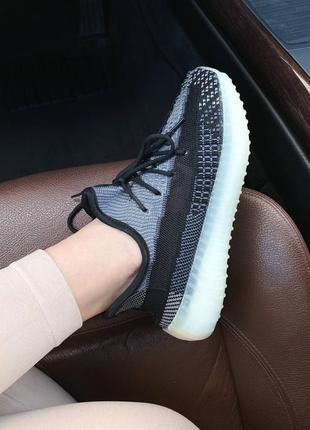 Классные женские унисекс кроссовки adidas yeezy boost 350 v2 asriel чёрно-серые 36-44 р.2 фото