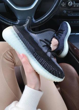 Классные женские унисекс кроссовки adidas yeezy boost 350 v2 asriel чёрно-серые 36-44 р.6 фото