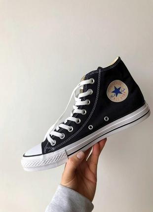 👟 кеді чоловічі converse chuck taylor all star hi black / післяплата bs👟