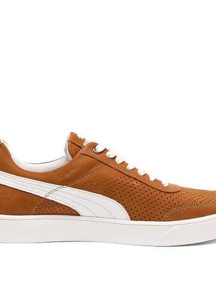 Чоловічі літні шкіряні кеди перфорація