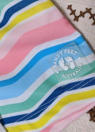 Sandy feet australia яркий детский купальник набор кофта и шорты 6 лет купальный костюм4 фото