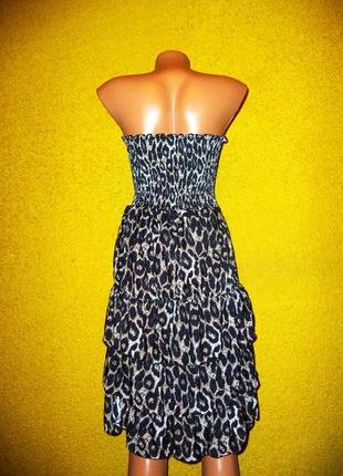 Леопардовое универсальное платье с воланами4 фото