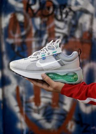 Классные мужские кроссовки nike air max 2021 серые с зелёным