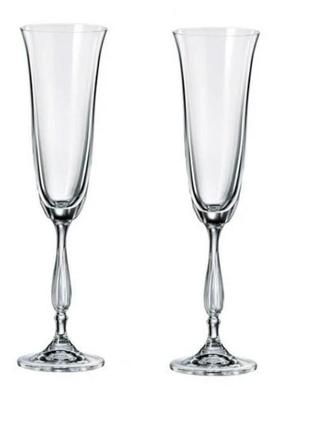 Набор бокалов для шампанского bohemia antik 2 штуки 190мл d6,7 см h25 см богемское стекло (1sf58/00000/190-2)