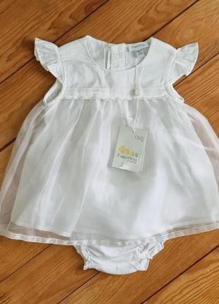 Комплект сукня і трусики для дівчинки, зростання 62, колір білий