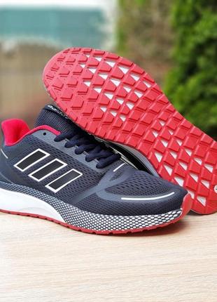 Чоловічі літні кросівки adidas nova сині з червоним модні весение кросівки адідас нова9 фото