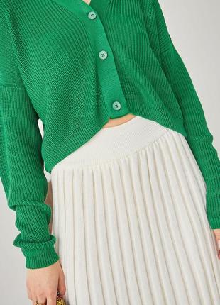 Яскрава зелена жіноча модна кофта на гудзиках під високі джинси, спідниці 42-46, 48-523 фото