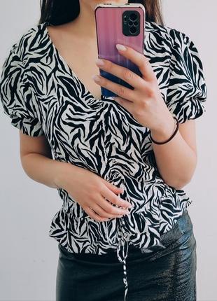 Блуза, блузка, сорочка принт зебра 🦓1 фото