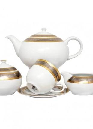 Чайный сервиз thun opal (шир. кант платина,золот) на 6 персон 17 предметов 270мл фарфор (8400700)