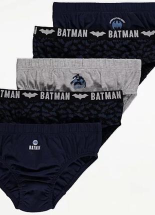 Набор 5 шт 1,5-2, 2-3, 3-4г 100% хлопок трусики george англия бэтмен batman1 фото