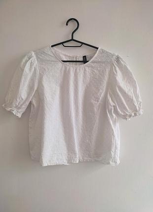 Блуза , футболка, топ вышивка прошва, объёмные рукавчики