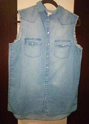 Джинсова жилетка, безрукавка