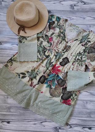 Блуза рубашка футболка принт цветы