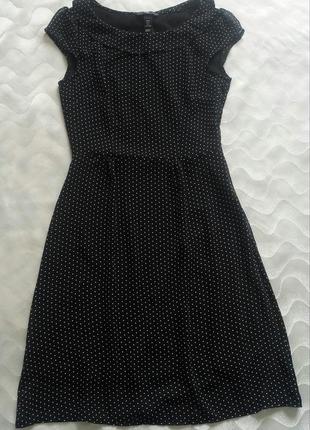 Летнее черное платье в горошек h&m1 фото