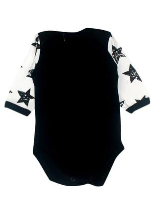 Бодік чорний білі рукава stars 1429- tm mishka