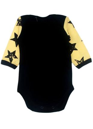 Бодік чорний з жовтими рукавами stars 1431- tm mishka