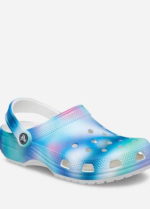 Шльопанці crocs classic solarized clog white/multi2 фото