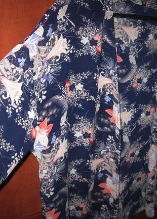 Кимоно floral синее2 фото
