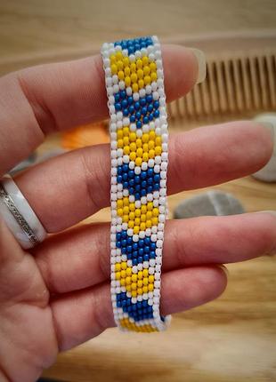 Браслет из бисера "люблю україну"