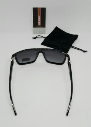 Matrix чоловічі оригінальні сонцезахисні окуляри маска чорні глянсові поляризированные4 фото