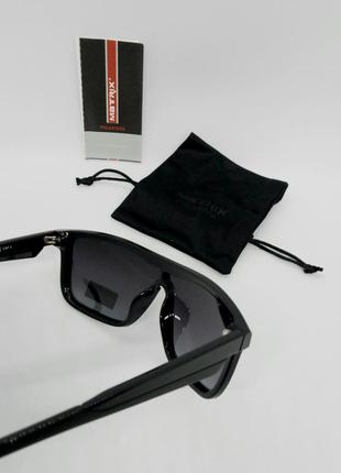 Matrix чоловічі оригінальні сонцезахисні окуляри маска чорні глянсові поляризированные7 фото