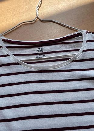 Тельняшка h&m бордовая в полоску 2