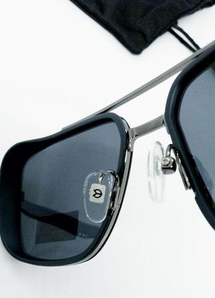 Matrix оригинальные солнцезащитные очки унисекс черно синий мат поляризированные8 фото