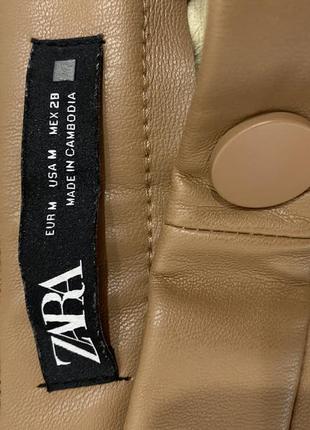Кожаные брюки-экокожа от бренда zara5 фото