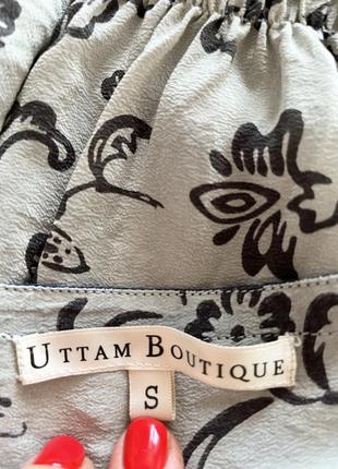 Люксовий шовк натуральний шовкова блуза туніка шовк 100% вишивка кажан uttam boutique9 фото