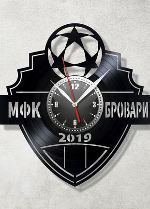 Мфк бровари футбольний клуб бровари годинники настінні вінілові футбол логотип клубу чвси чорні 30 см