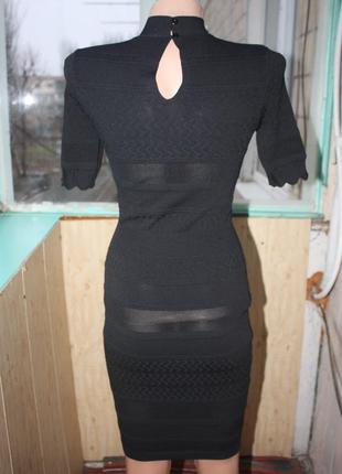 Стильное чёрное платье мини по фигуре от zara5 фото