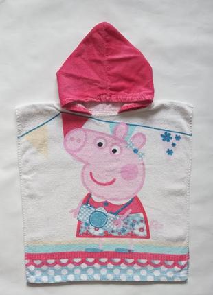 Хорошенькое пончо со свинкой пепой, полотенце на пляж