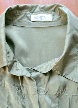 Женская шёлковая рубашка bonita с длинным рукавом и карманами.5 фото