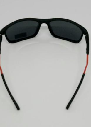 Cheysler sport очки мужские солнцезащитные черные поляризированные с красными вставками4 фото