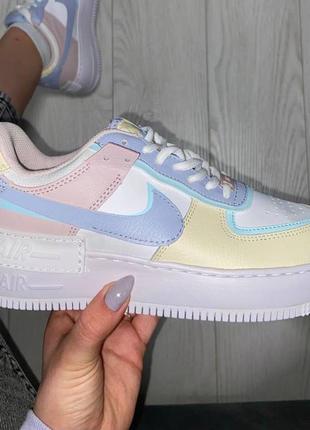 Nike air force 1 shadow yellow multi трендові жіночі кольорові кросівки найк форс весна літо фіолетові жовті разноцветные кроссовки2 фото