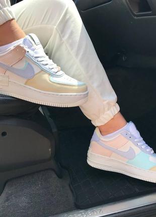Nike air force 1 shadow yellow multi трендові жіночі кольорові кросівки найк форс весна літо фіолетові жовті разноцветные кроссовки6 фото