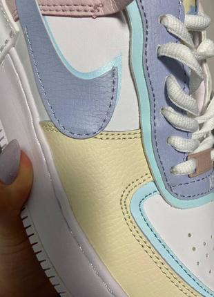 Nike air force 1 shadow yellow multi трендові жіночі кольорові кросівки найк форс весна літо фіолетові жовті разноцветные кроссовки5 фото