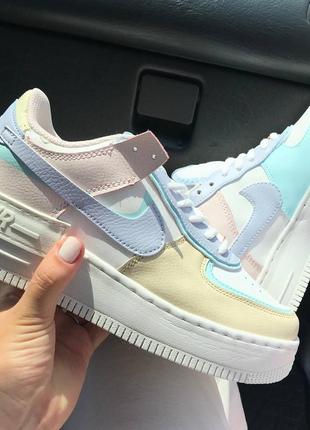 Nike air force 1 shadow yellow multi трендові жіночі кольорові кросівки найк форс весна літо фіолетові жовті разноцветные кроссовки8 фото